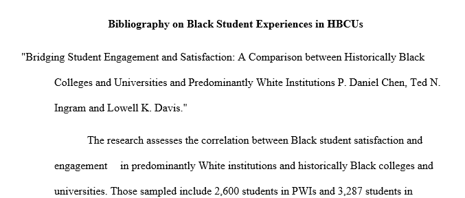 Black student experiences in HBCUs