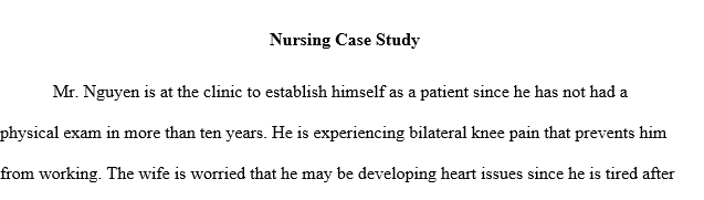 In what phase of the nursing process are you engaged when you are asking Mr. Nguyen about the reason for his visit?