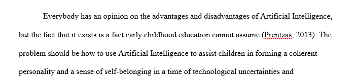 Artificial Intelligence in early childhood education