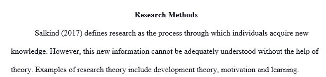 Define the research theory according to the textbook. Compare and contrast the various types of research.